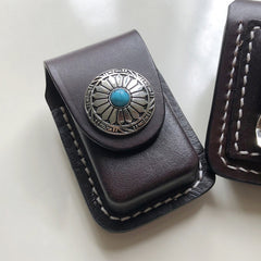 Handmade Black Leather Mens Car Key Case Brown Car Key Holder with Belt Loop/Belt Clip - iwalletsmen