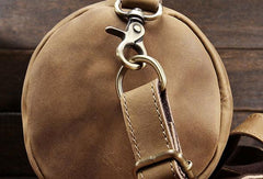 Cool Leather Mens Barrel Shoulder Bag Crossbody Bag Travel Bags For Men - iwalletsmen
