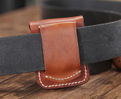 Cool Brown Leather Mens Zippo Lighter Case Holster Standard Zippo Lighter Holder with Belt Clip For Men - iwalletsmen