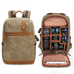 Canvas Waterproof Mens Large Nikon Camera Backpack Canon Camera Bag Dslr Camera Bag for Men - iwalletsmen