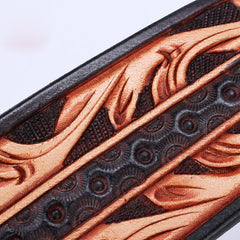 Handmade Genuine Custom Tooled Floral Cool Leather Mens Leather Men Belt for Men