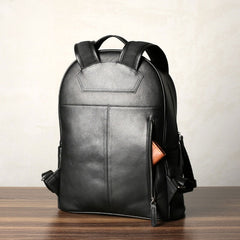 Genuine Leather Mens Cool Backpack Sling Bag Large Black Travel Bag Hiking Bag for men
