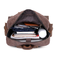 Cool Leather Mens 14 inches Brown Backpack Large Cool Vintage Large Travel Backpack for Men - iwalletsmen