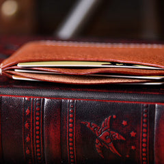 Handmade Mens Cool billfold Leather Wallet Men Small Card Slim Wallets Bifold for Men - iwalletsmen