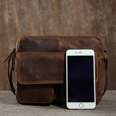 Handmade Leather Mens Cool Shoulder Bag Messenger Bag Chest Bag Bike Bag Cycling Bag for men