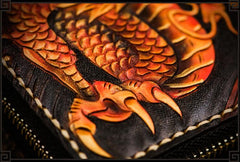 Handmade Leather Acalanatha Mens Chain Biker Wallet Cool Leather Wallet With Chain Wallets for Men