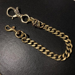 Badass Gold Skull Mens Wallet Chain Biker Wallet Chain 18‘â€?Pants Chain For Men - iwalletsmen