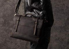 Genuine Leather Mens Cool Messenger Bag Briefcase Work Bag Business Bag for men