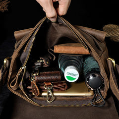 Small Leather Mens SIDE BAGs COURIER BAGs Messenger Bag Shoulder Bag for Men - iwalletsmen