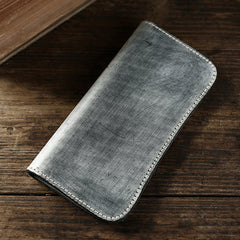 Handmade Mens Brown Leather Long Wallet Bifold Long Wallet Brown Card Wallet For Men - iwalletsmen