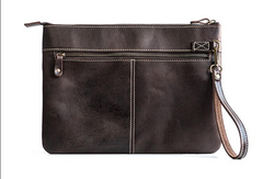 Handmade Leather Mens Cool Long Leather ipad bag Bifold Clutch Wallet for Men - iwalletsmen