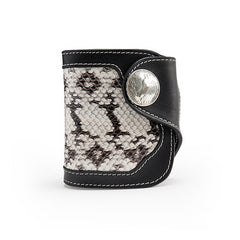 Black Leather Mens billfold Biker Wallet Bifold Small Biker Chain Wallet For Men - iwalletsmen