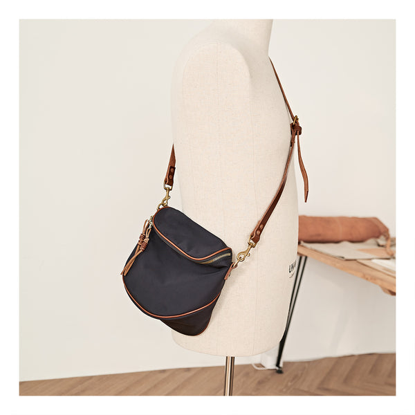 Cool Black Nylon Mens Small Messenger Bag Nylon Saddle Side Bag Courier Bag for Men - iwalletsmen