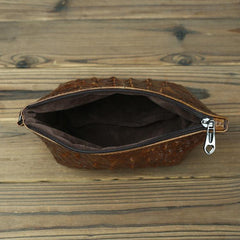 Brown Crocodile Pattern Mens Leather Zipper Clutch Wristlet Purse Bag Clutch Bags Phone Bag For Men - iwalletsmen
