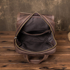 Cool Brown Leather Men's Sling Bag Chest Bag Brown One Shoulder Backpack For Men - iwalletsmen