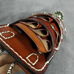 Black Badass Mens Leather Waist Bag Side Bag Brown Hairstylist Tool Barber Pouch Coffee Scissor Case for Men - iwalletsmen