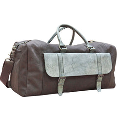 Mens Leather Canvas Large Weekender Bag Canvas Travel Bag for Men - iwalletsmen