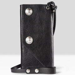 Handmade Mens Cool Leather Chain Wallet Biker Trucker Wallet with Chain for Men