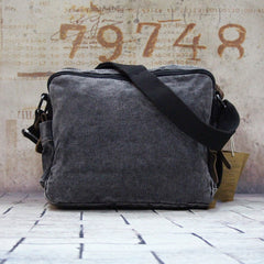 Vintage Canvas Black Mens Small Postman Bag Green Canvas Messenger Bags Small Courier Bag For Men - iwalletsmen