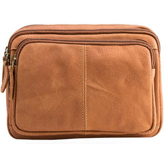 Brown Leather 8 inches Fanny Pack Hip Pack Mens Waist Bag Brown Chest Bag Bum Bag for Men - iwalletsmen