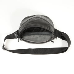 Black Handmade Leather Men Fanny Pack Small Waist Bag Hip Pack Coffee Belt Bag Bumbag for Men - iwalletsmen
