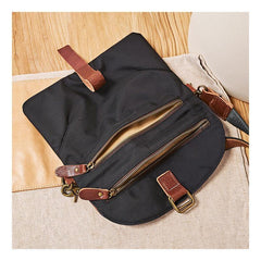 Cool Canvas Leather Mens Messenger Shoulder Bag Small Canvas Side Bag Courier Bags for Men - iwalletsmen