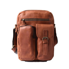 Genuine Leather Mens Cool Shoulder Bag Messenger Bag Chest Bag Bike Bag Cycling Bag for men