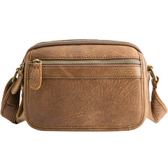 Brown Cool Leather Mens Side Bag Postman Bag Brown Small Messenger Bags Courier Bag for Men - iwalletsmen