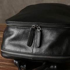 Genuine Leather Mens Cool Backpack Sling Bag Large Black Travel Bag Hiking Bag for men