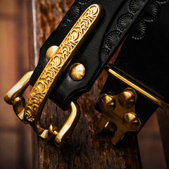 Handmade Genuine Leather Mens Belt Custom Cool Leather Men Black Belt for Men