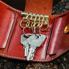 Handmade Leather Tooled Mens Cool Car Key Wallet Car Key Holder Car KeyChain for Men