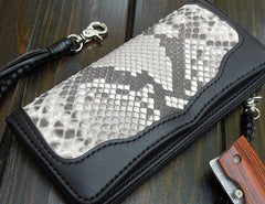 Handmade Leather Tooled Black Mens Clutch Wallet Cool Wallet Long Wallets for Men