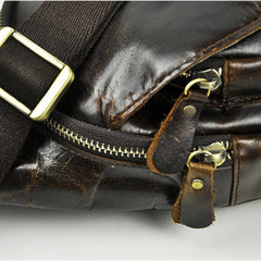 Vintage Leather Mens Sling Bag One Shoulder Backpack Chest Bag Sling Backpack for men - iwalletsmen