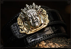 Handmade Genuine Leather Mens Belt Custom Cool Leather Men Black Belt for Men