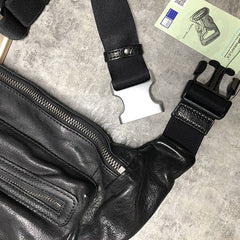 Leather Men Fanny Pack Small Waist Bag Hip Pack Belt Bag Bumbag for Men