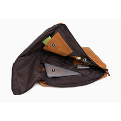 Waxed Canvas Leather Mens Cool Backpack Canvas Handbag Canvas Shoulder Bag for Men - iwalletsmen