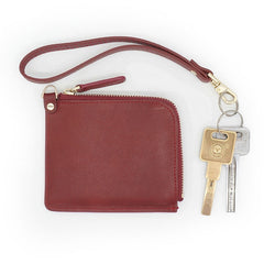 Leather Mens Zipper Small Wallet Wristlet Wallet Clutch Wallet Small Wallet for Men - iwalletsmen
