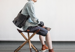 Genuine Leather Mens Cool Messenger Bag iPad Bag Chest Bag Bike Bag Cycling Bag for men