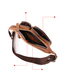 Badass Leather Fanny Pack Men's Brown Hip Bag Bum Bag Waist Bag For Men - iwalletsmen