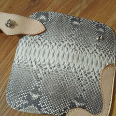 Handmade Leather Biker Wallet Mens Cool Chain Wallet Trucker Wallet with Chain