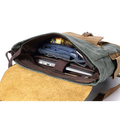 Waxed Canvas Mens Travel Backpack Canvas Backpacks Canvas School Backpack for Men - iwalletsmen
