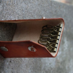 Handmade Mens Leather Key Holder Key Wallet Small Key Wallet for Men - iwalletsmen