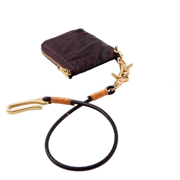 Cool Coffee Leather Mens Small Biker Chain Wallets Front Pocket Chain Wallet Small Wallet For Men - iwalletsmen