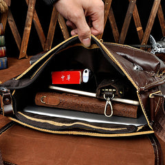 Cool Vintage Leather Mens Small Side Bag Messenger Bag Shoulder Bag for Men - iwalletsmen