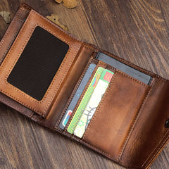 Handmade Mens Cool billfold Leather Wallet Men Small Envelope Wallets Bifold for Men - iwalletsmen