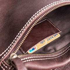 Genuine Leather Mens Cool Messenger Bag Square Bag Chest Bag Bike Bag Cycling Bag for men