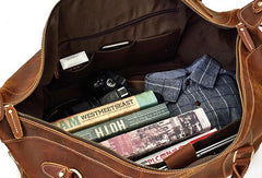 Cool Vintage Leather Mens Duffle Bags Weekender Bags Overnight Bag Travel Bag - iwalletsmen
