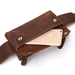 Cool Brown Vintage LEATHER MENS FANNY PACK FOR MEN BUMBAG WAIST BAGS - iwalletsmen