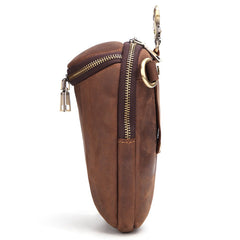 Cool Mens Leather Belt Pouch Cell Phone HOLSTER Belt Bag Mini Side Bag For Men - iwalletsmen