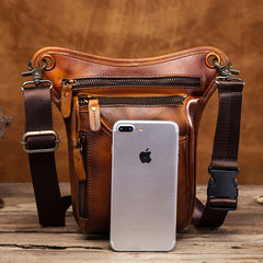 Cool Leather Mens BELT BAG Drop Leg Bag Belt Pouch Waist Bag Shoulder Bags For Men - iwalletsmen